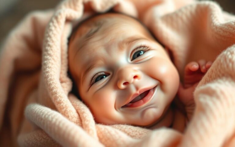 When do newborns start smiling